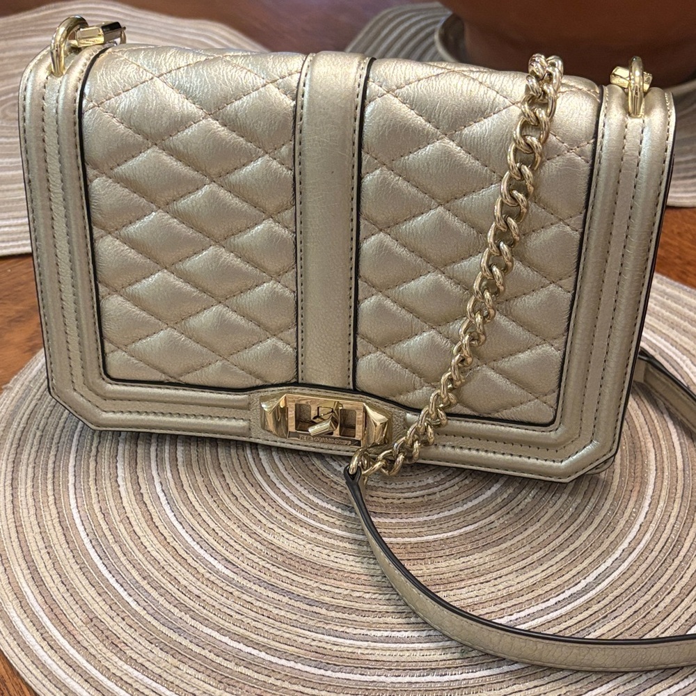 Rebecca Minkoff  gold leather Chain Shoulder Bag